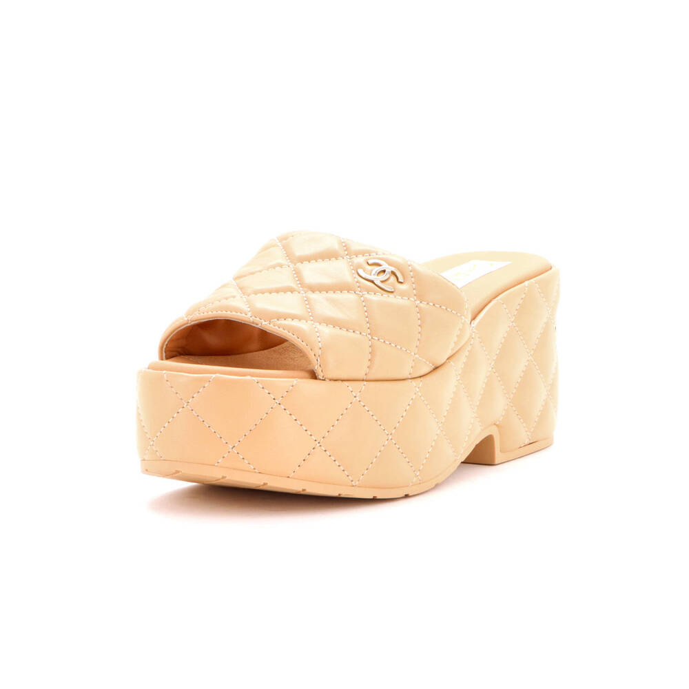 Chanel Women's CC Wedge Mules